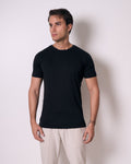 Camiseta Pima - Gola Reta - Preto