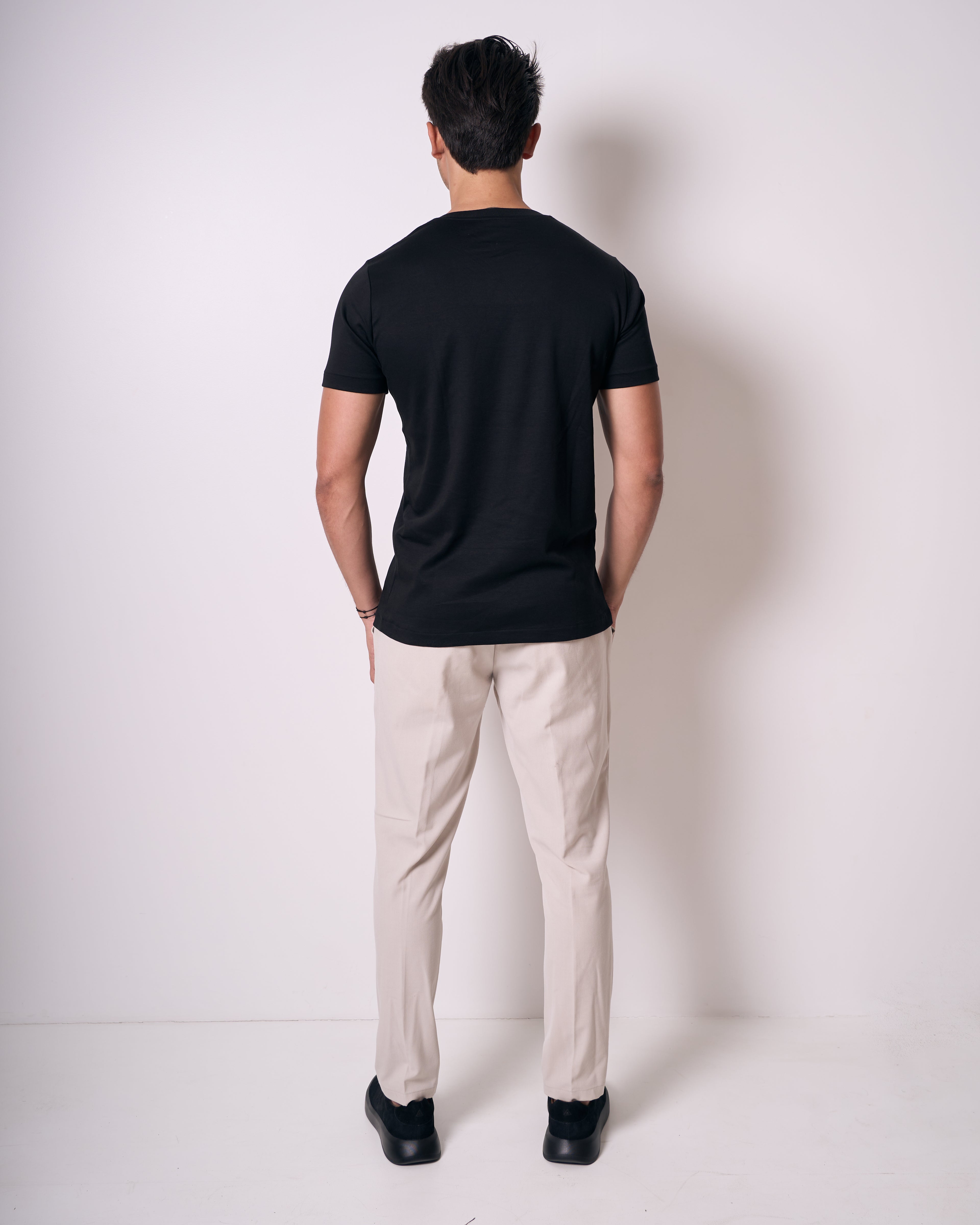 Camiseta Pima - Gola Reta - Preto