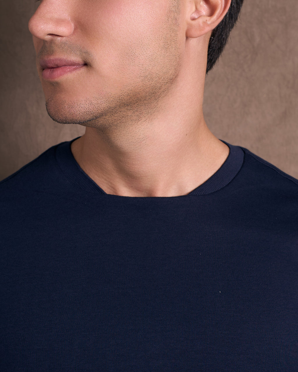 Camiseta Pima - Gola Reta - Marinho