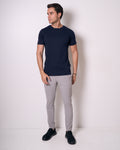 Camiseta Pima - Gola Reta - Marinho