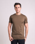 Camiseta Pima - Gola Reta - Verde Oliva