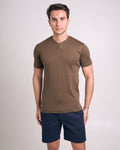 Camiseta Pima - Gola V - Verde Oliva