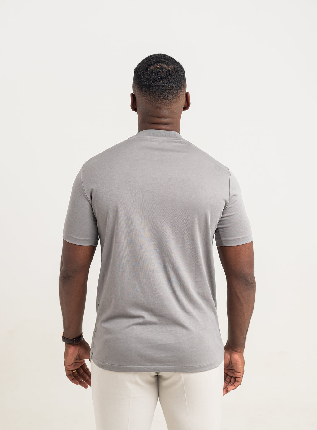 Camiseta Pima - Gola Rolê - Prata
