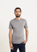 Camiseta Pima - Gola Cruzada Dupla - Prata