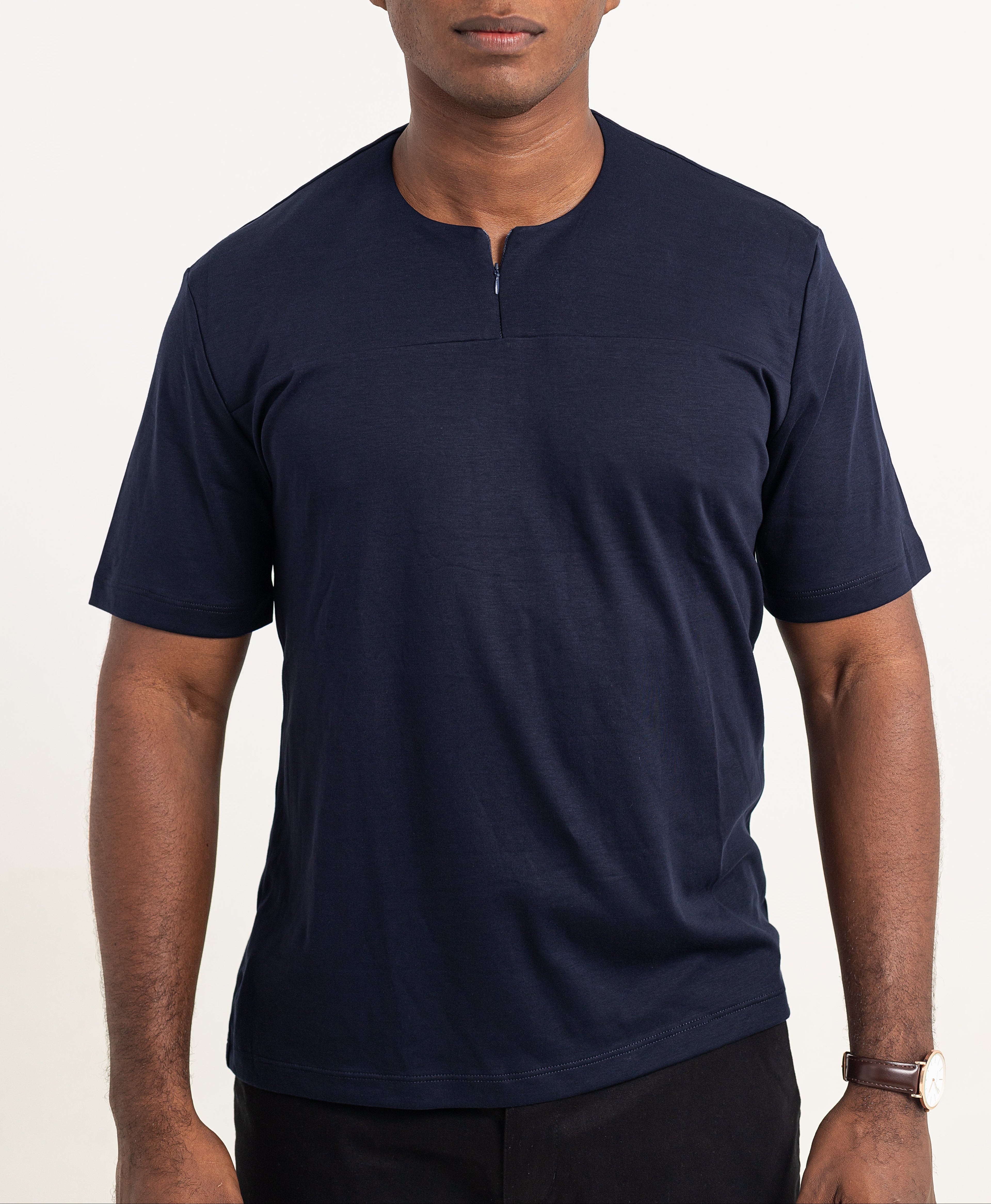 Camiseta Pima - Gola Home - Marinho